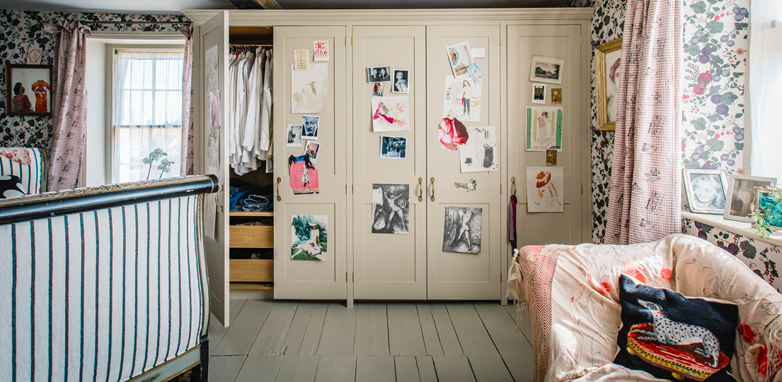  Plain English wardrobes in Harriet Anstruther's dressing room at Westbrook House